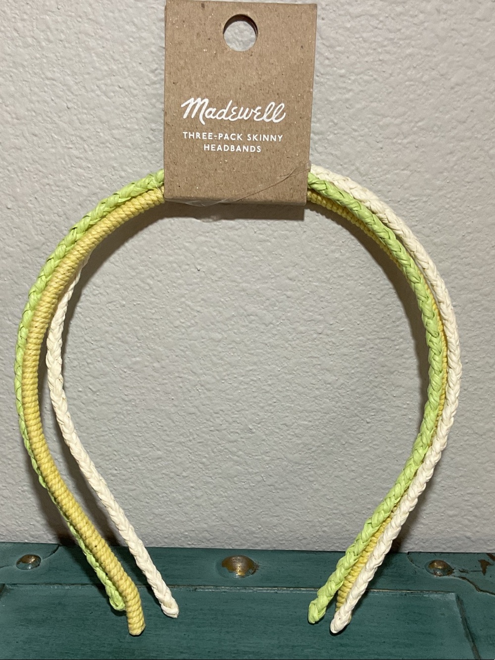 Madewell Kids Braided Skinny Headbands — Yellow, Light Green, Cream